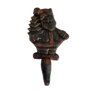 Cast Iron Santa Claus Stocking Holder Hanger Christmas Mantel Decoration